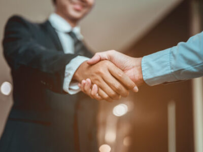 Businessman shake hands and get to know each other before they start talking about business.Bussiness,working, success concept